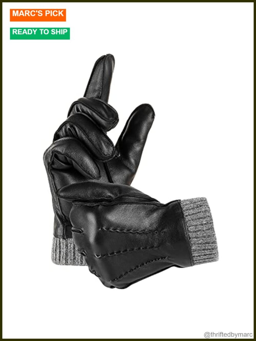Genuine Leather Touchscreen Driving Gloves for Men
